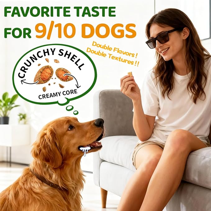 Flea and Tick Prevention for Dogs Chewables, 500 Crunchy & Savory Dog Flea and Tick Treatment with Multivitamins - Support Skin & Coat - Tasty Treats for All Breeds & Ages - Chicken and Krill Flavor