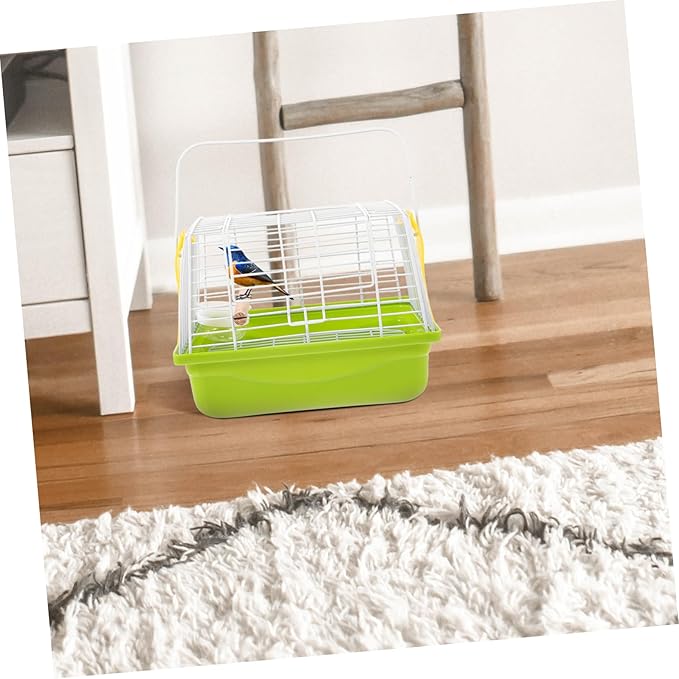 1 Set Portable Bird Carrier Cage for Parrots Lightweight Travel Cage with Handle Breathable Wire Structure for Hiking Sightseeing Camping Trips