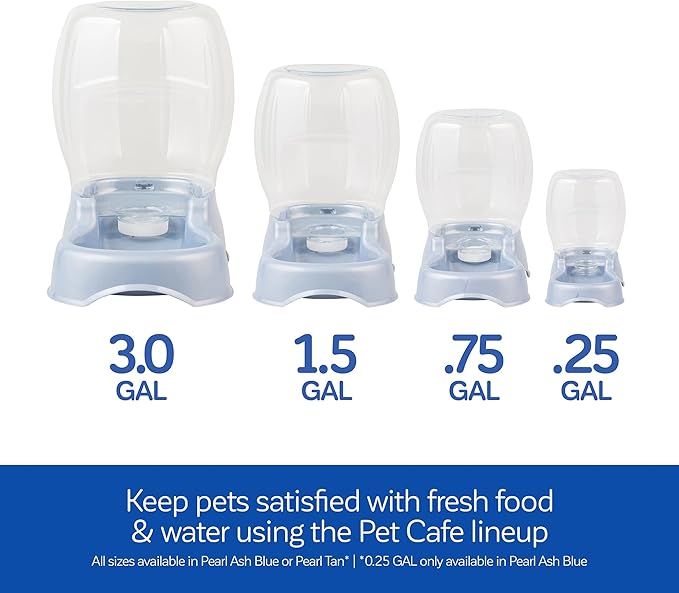 Petmate Pet Cafe Cat and Dog Water Dispenser - Water Bowl for Cats and Dogs, USA Made, .75 GAL, Pearl Tan