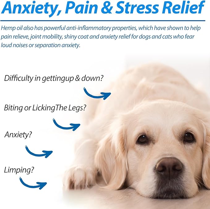 Oil for Dogs & Cats 60ML,Pet Oil for Pain,Skin,Arthritis Pain,Pain Relief,Calming,Omega 3,6,9 for Dog Emotions,Barking & Dog Joints,Supports & Maintains Healthy Joints (1 Pack, Blue)