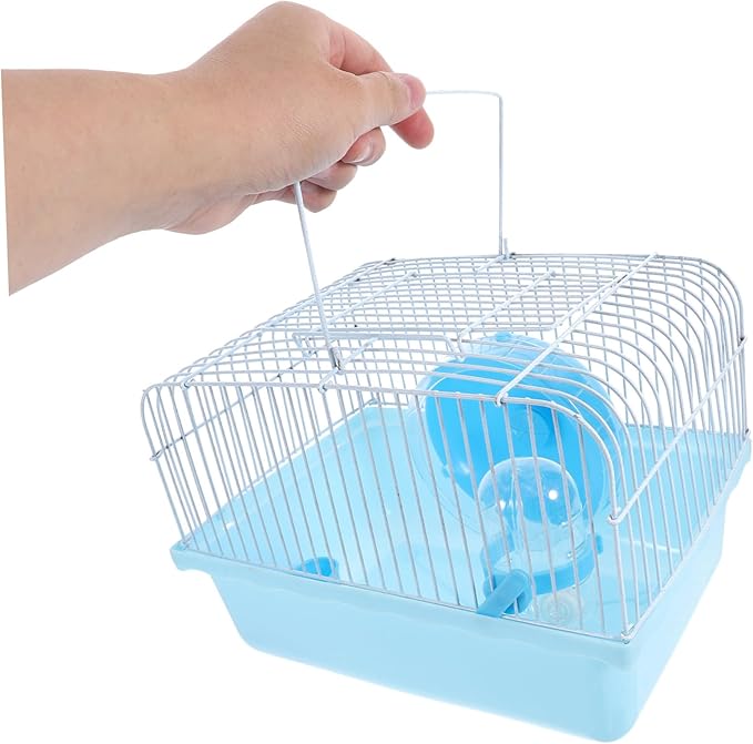 Mikikit Hamster Cage Pet Cage Travel Carry Rat Cage Hamster House Small Pets Supplies Hamster Toy Accessories
