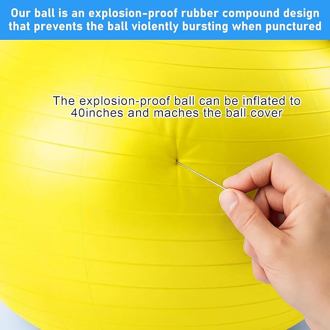 40 Inch Giant Herding Ball with Ball Cover Anti Burst Please Watch VCR for How to Inflation Horse Toys for Horses Entertainment Play, Pump Included(Cute, Blue, Yellow)