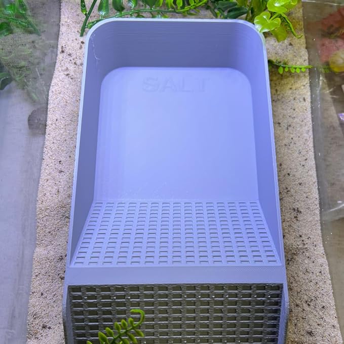 Chatelet Hermit Crab, Lizard, Turtle, Amphibian XL Watering Pool | Platform Pool Accessory with Access Ramp for Pet Habitats | 9.75" x 5" | Made in USA (X-Large) (Salt Only, Gray)