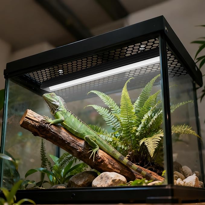 Zingbabu UVB Reptile Light, Dimmable UVA UVB Lamp with Timer & 3 Modes, Adjustable 5.0-20.0 Output, 6500K Daylight LED Reptile Tank Light for Bearded Dragon, Snake, Turtle, 10-40 Gallon (16 INCH)