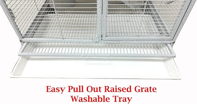 Two Tiers Deluxe Small Animal Critter Home Cage Tight 1/2-Inch Bar Spacing for Feisty Ferret Play Hammock Chinchilla Rat Mice Squirrel Rabbit Sugar Glider with Rolling Stand
