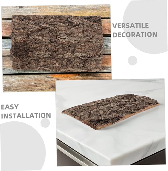 2pcs Natural Reptile Bark Bedding Backdrop for Terrarium Cork Substrate for Snakes Spiders Bearded Dragons Geckos and Crabs