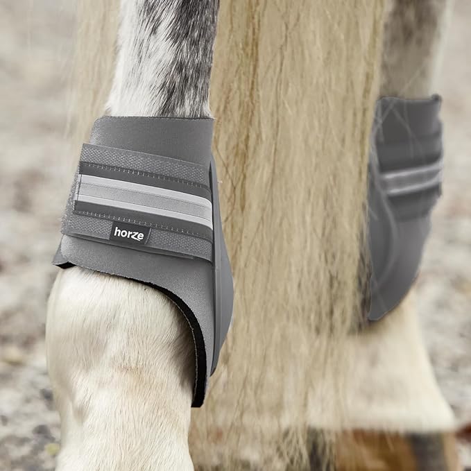 HORZE Adepto Fetlock Boots - Steel Grey - Horse