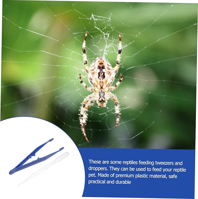 FRCOLOR 18pcs Plastic Reptile Feeding Clamp Insect Tweezer Reptile Accessories Tweezer Dropper