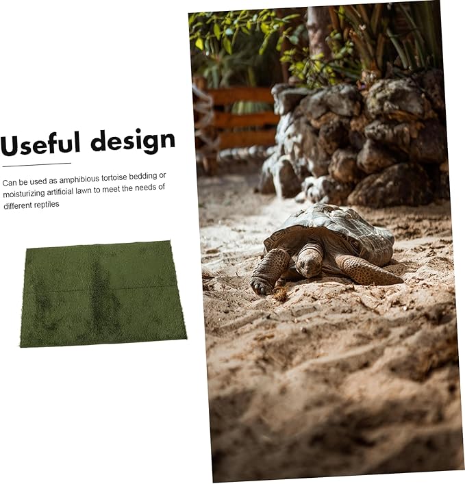 Milisten Reptile Carpet Mat for Terrariums Substrate Liner for Amphibians and Tortoises Breathable and Comfortable Cage Accessory Faux Grass Design