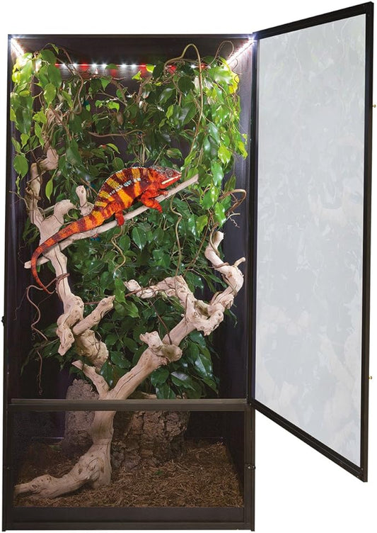 Zoo Med ReptiBreeze LED Deluxe Open Air Aluminum Screen Habitat, X-Large 24 L x 24 W x 48 H