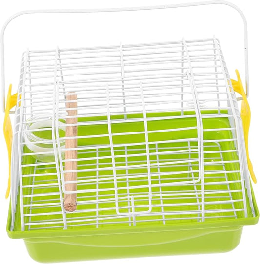 1set Portable Bird Carrier Cage Handle Comfortable Travel Cage for Parrots Cockatiels and Birds for Hiking Outings and Sightseeing Breathable Wire Structure for Air Circulation