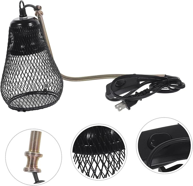 Abaodam Fluorescent Lamp Cover for Reptile Heat Lamp Mesh Cover Hook Safe for Turtles