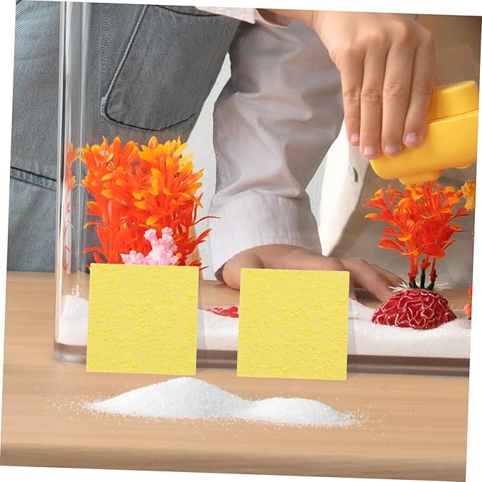 Toyvian 20pcs Maintain Tank Humidity Unbleached Crab Sponges Nutrients for Happy Crabs