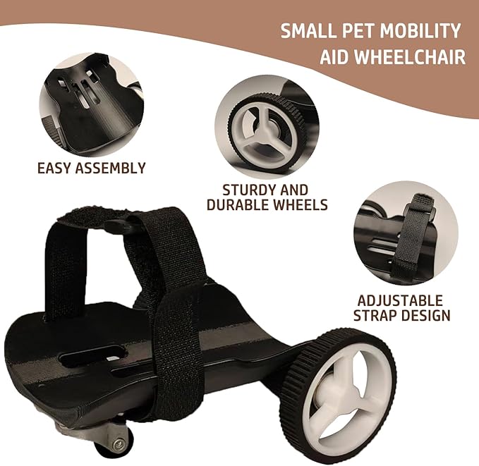 Adjustable Guinea Pig Wheelchair - Pet Mobility Aid for Injured/Disabled Small Animals, Lightweight & Durable Pet Wheelchair with Adjustable Straps, Suitable for Guinea Pigs, Hamsters & Small Pets