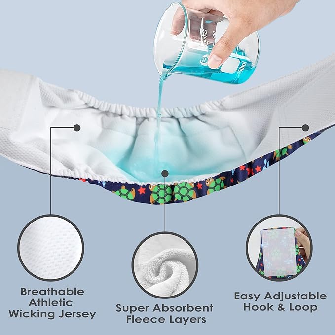 wegreeco Washable Dog Diapers - Washable Male Dog Belly Wrap - Pack of 3 (Turtle, XX-Large)