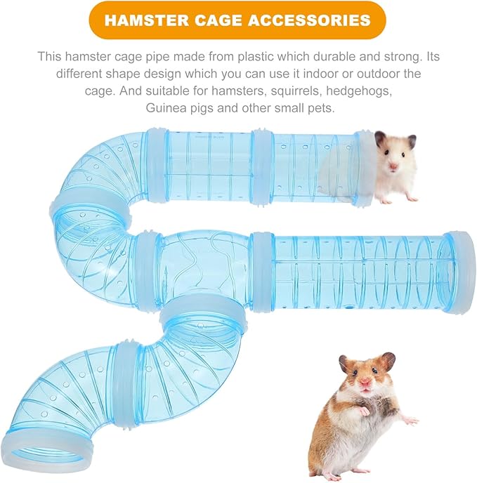 DIY Hamster Tunnels and Tubes: Transparent Hamster Cage Adventure External Playground DIY Connection Tunnel Track Toys for Small Animals