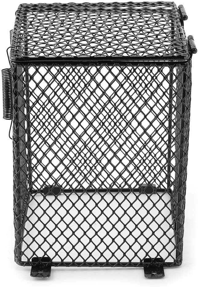 Reptile Lamp Cover, Iron Material, 6 Inch Height, Screws, Day Night Heating Ceramic Bulb, Cylinder Shape, for Reptile Lamps, with Pet Anti Scald Mesh (Rectangular)