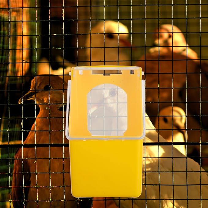 FRCOLOR Pigeon Feeders 8 Pcs Hanging Bird Feeder and Water Combo for Pigeons and Parrots Easy Clean Plastic Food Container Pet Cage Supply