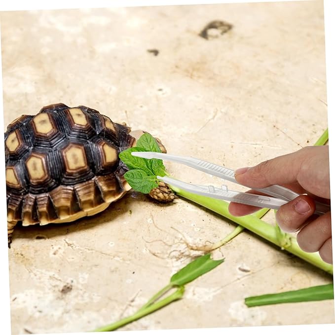 LIOOBO 2pcs Reptile Feeding Tongs Night Glow Tweezers for Lizards Snakes and Frogs Durable Easy Grip Food Clamps Long Feeding Tool for Pet Care
