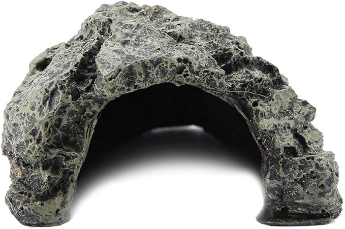 KUIDAMOS Reptile Rock Hide Cave reptile hides and caves Reptile Hiding Habitats Cave, Ideal tortuguero for Small Lizards, Frogs, Turtles, Frogs, Snakes(S) Terrariums