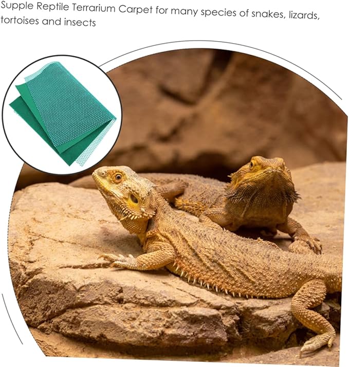 1set Reptile Carpet Substrate Mat for Terrarium Pet Cage Liner Cushion for Tortoise Lizard and Snake Bedding Easy to and Reuse