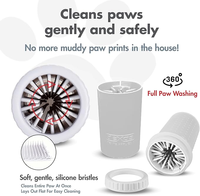 Dexas MudBuster Portable Dog Paw Cleaner, Medium, Bright White Special Edition, Premium Pet Supplies and Accessories (Pack of 6)