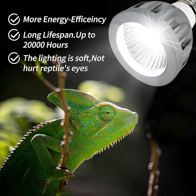 UVB Bulbs for Reptiles LED Light 8W 5.0 Full Spectrum UVB Light for Bearded Dragon,Turtle,Tortoise,Lizard,Gecko,Chameleon,Snake,Frog Tank
