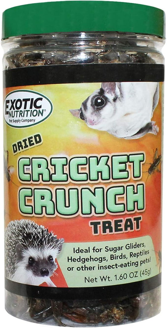 Cricket Crunch (3.2 oz.) - All Natural Healthy High Protein Insect Treat - Chickens, Birds, Hedgehogs, Bluebirds, Reptiles, Sugar Gliders, Opossums, Skunks, Lizards, Fish, Turtles, Amphibians