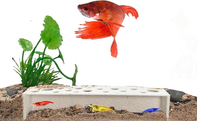 Slim Shrimp Breeding Protector | Shrimp Breeding Cave Aquarium Tunnel | CTWPets (White)