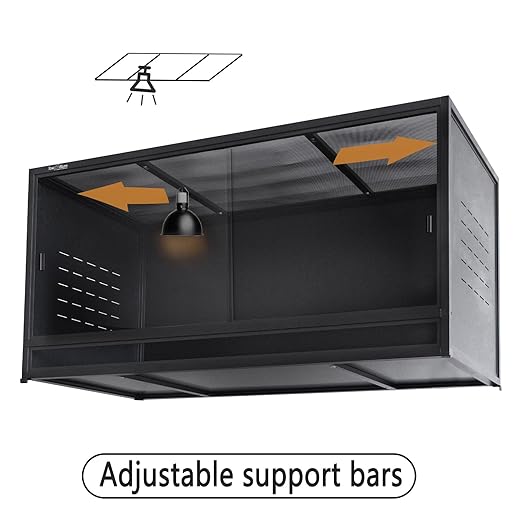 Extra Large PVC Reptile Enclosure 3 Tier 48"x24"x24"with Spacers, 120 Gallon Reptile Terrarium Habitat, Space Saving Stackable Reptile Tank for Bearded Dragon Gecko Snake Lizard, Sliding Doors Lock