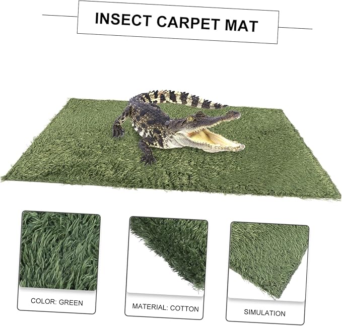 Totority 2pcs Reptile Habitat Cushion Moss Carpet Mat Simulation Substrate Liner Washable Reusable for Lizard Tortoise Frog Terrarium Bedding