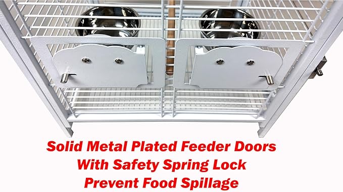 Portable and Durable Heavy Duty Travel Vet Bird Parrot Carrier Play Stand Perch Cage Stainless Feeding Bowl Natrual Wooden Perch Stand with Handle and Accessories