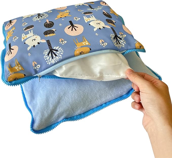 Cute Friendly Zipper Waterproof Portable Sleeping Bag Pouch Hideout Cave Habitat for Hedgehog, Baby Guinea Pig, Hamster, Ferret, Squirrel, Small Animal Bed Nest House Cage Portable Cushion (Blue)