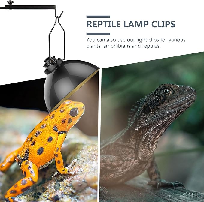 Hemoton 10pcs Iron Reptile Lampshade Clips Light Cover Clamps for 5.5 Or 8.5 Inch Lampshades Fixing Clips Suitable for Reptile Habitat Lighting and Climbing Pets