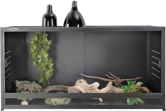 40"x16"x16" (44G) PVC Reptile Enclosure, Lightweight Insulated Terrarium with Tempered Glass Sliding Doors & Lock, Front Opening Habitat for Gecko, Snake, Small Lizards