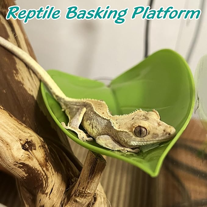 3 Pack Plastic Frog Habitat Platform with Suction Cups Reptile Decorations for Terrarium Dwarf Frogs Tank Accessories Decor Turtle Basking Platforms for Amphibian (Green)