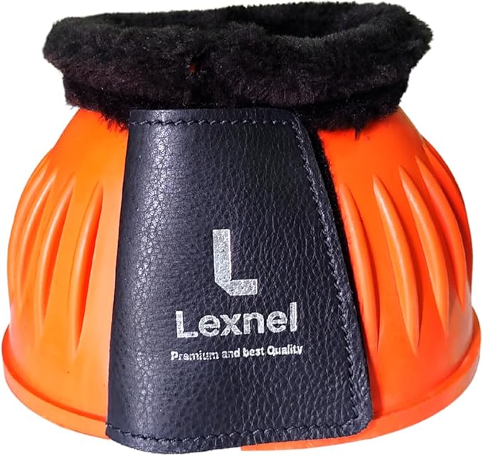 Rubber Bell Boots, Durable Bell Boots for Horse – Superior Hoof Protection and Comfort 1 Pair (Orange, X-Large)