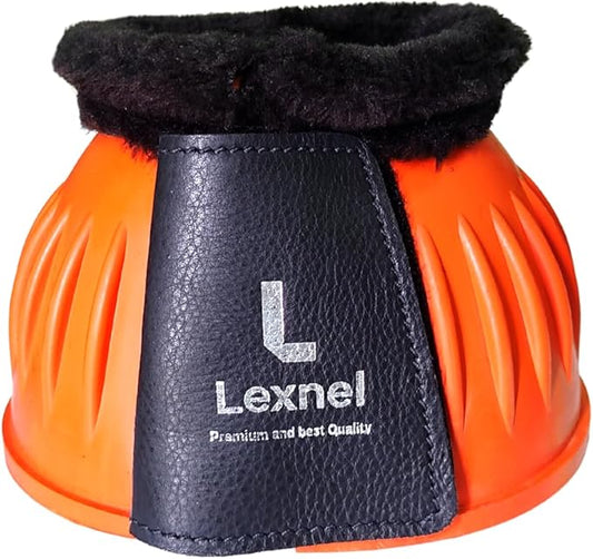Rubber Bell Boots, Durable Bell Boots for Horse – Superior Hoof Protection and Comfort 1 Pair (Orange, X-Large)