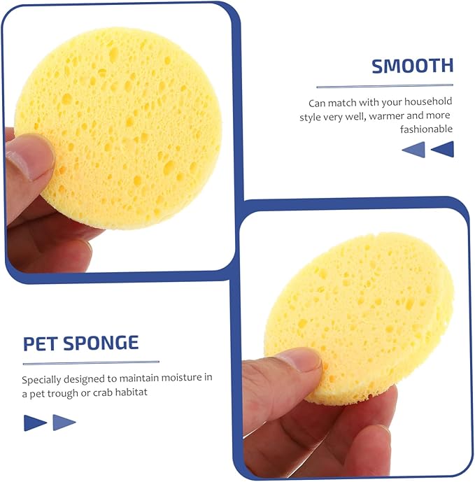 25pcs Crab Sponges for Humidity Maintenance Pet Tanks Multi-Purpose Cleaning and Makeup Use Unbleached Natural Sponges for Crabs and Other Pets