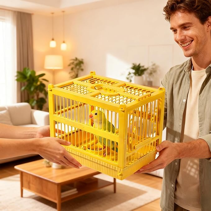 Bird Travel Cage | Transport Cage with Standing Perch for Birds,Ventilated Cockatoo Carrier - for Parrot Parakeet Cockatiel Conure Finch Lovebird Cockatoo Travel Indoor Outdoor Walking