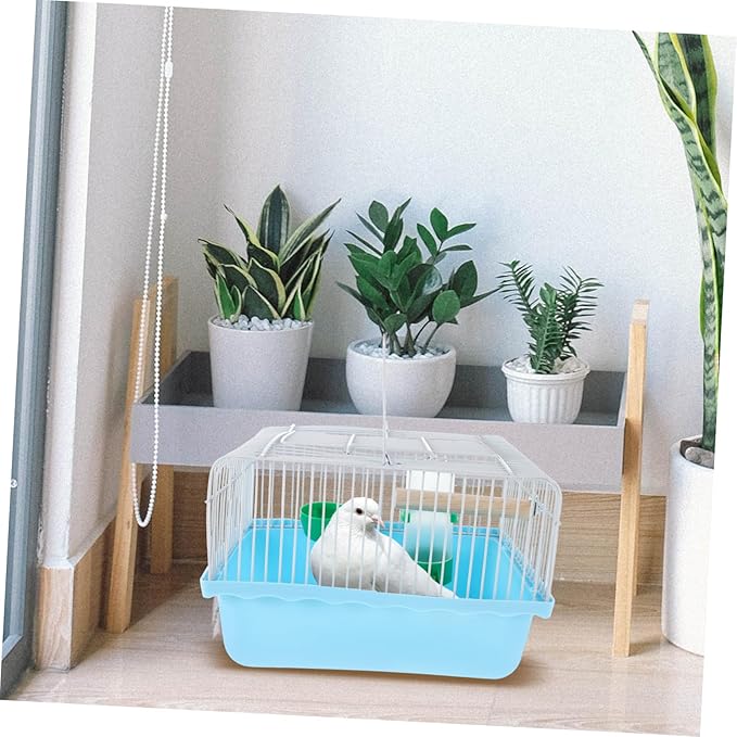 VICASKY Parrot Travel Cage: Portable Bird Carrier with Water Dispenser Birdcage with Perch Feeding Bowl for Small Bird Like Parakeets Lovebird
