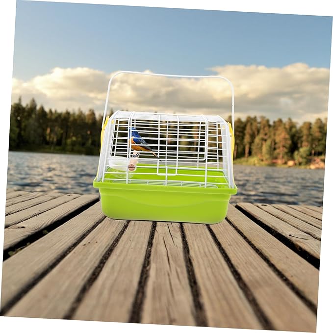 1set Portable Bird Carrier Cage Handle Comfortable Travel Cage for Parrots Cockatiels and Birds for Hiking Outings and Sightseeing Breathable Wire Structure for Air Circulation