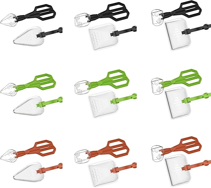 Hygienic Reptiles Feeding Instrument Clear Creature Catcher Multipurpose Tongs Comfort Handle for Safe Creature Handling Reptiles Enclosures Maintenance Clamp