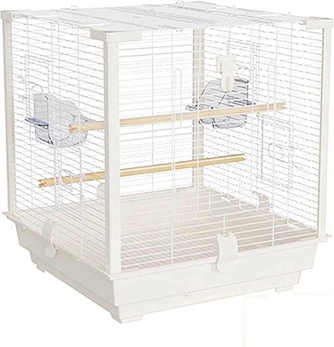 20inch Bird Carrier Travel Cage Cockatiel，Bird Aviary Indoor with Open Roof Outdoor Parrot Cage for Parakeet, Canaries, Budgies, Finch(White,3 pcs)