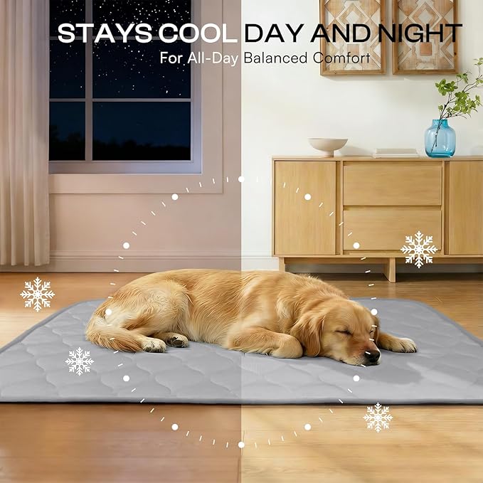 Luciphia Waterproof Cooling Mat for Dogs Couch Cover Q-MAX>0.5, Leakproof Pet Pad Non-Slip Throw Blanket for Cat Puppy Crate Bed Protector Outdoor (Cloud Grey, 30x70 inches)