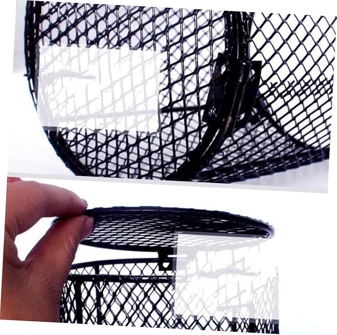 POPETPOP Reptile Scald Lampshade Cover Heating Lamp Protector for PET Reptiles Round Black Shade for Terrariums