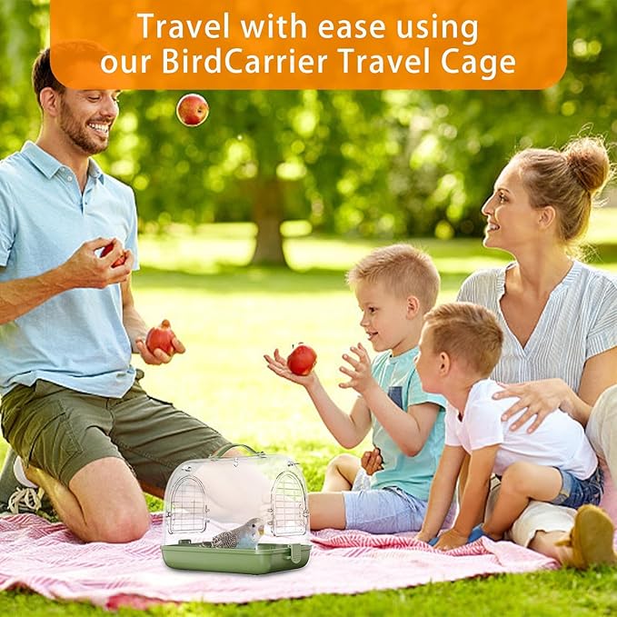Bird Carrier - Breathable Parrot Cage, Portable Transparent Pet Carrier Backpack | Removable Breathable Transport Bag, Cockatiel Travel Accessories, Small Biird Travel Carrier for Conure Parakeet