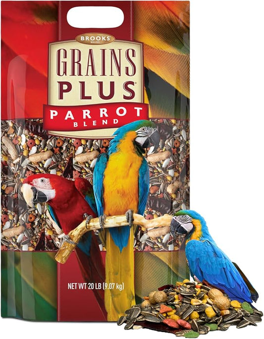 Grains Plus Parrot Blend, Bird Food Parrot Seed Mix, African Grey Food, Eclectus, Indian Ringneck, Quaker