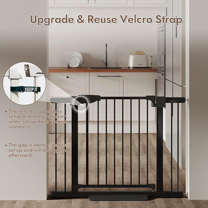 29-43" Baby Gate for Stairs, 30" Tall Dog Gate Indoor, Pressure Mountd Baby Gates with Auto-Close/Hold-Open Features and Anti-Trip Pedal, Safety Kids Gate for Doorways, House, Stairs