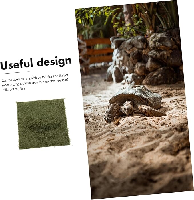 Milisten Reptile Carpet Substrate Liner for Terrarium Moisture Retaining Faux Grass Mat for Amphibians and Tortoises Reptile Bedding for Comfortable Habitat